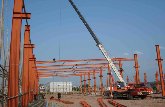 Installation step of steel structure underground foundation above ground building