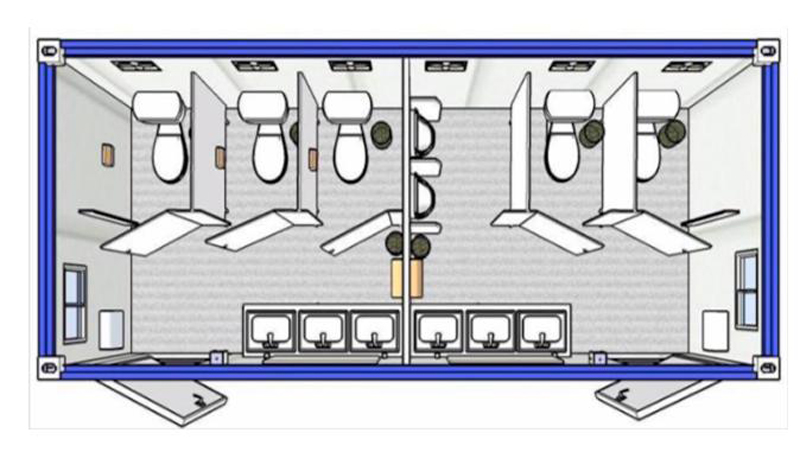 Portable toilet container houses